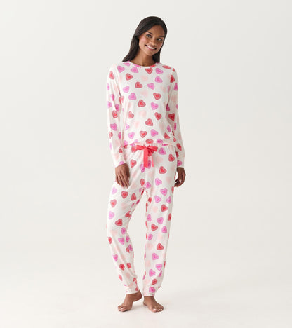 Hatley Women's Cut Out Hearts Pajama Set