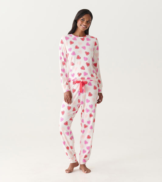Hatley Women's Cut Out Hearts Pajama Set