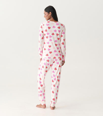 Hatley Women's Cut Out Hearts Pajama Set