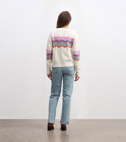 Hatley Pointelle Wave Sweater - Summer Sky Ripple