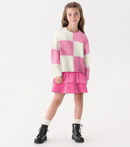 Hatley Girls Raspberry Rose Velour Skirt