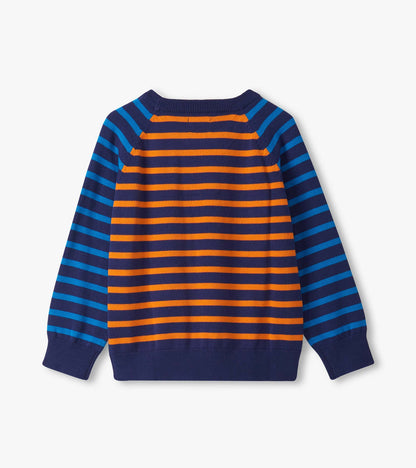 Hatley Boys Dino Mixed Stripes Raglan Sweater