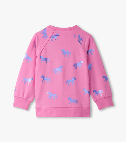Hatley Girls Shimmer Horses Sweater