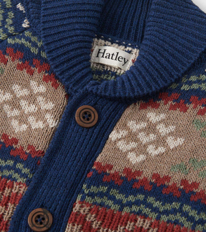 Hatley Boys Vintage Fair Isle Shawl Collar Cardigan
