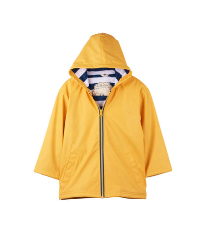 Hatley Kids Yellow Zip-Up Rain Jacket