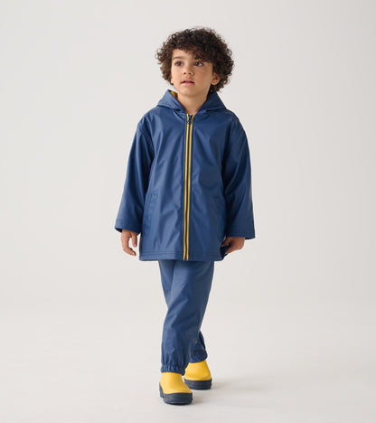 Hatley Kids Navy Zip-Up Rain Jacket