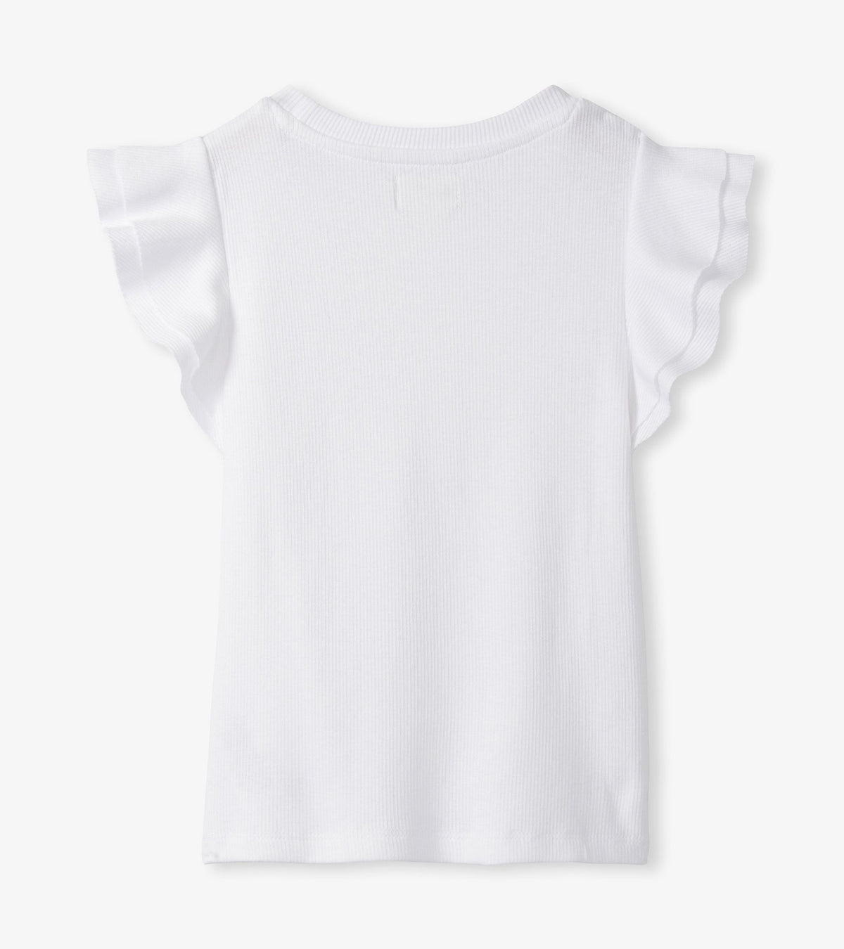 Hatley Girls White Ruffle Sleeve Tank