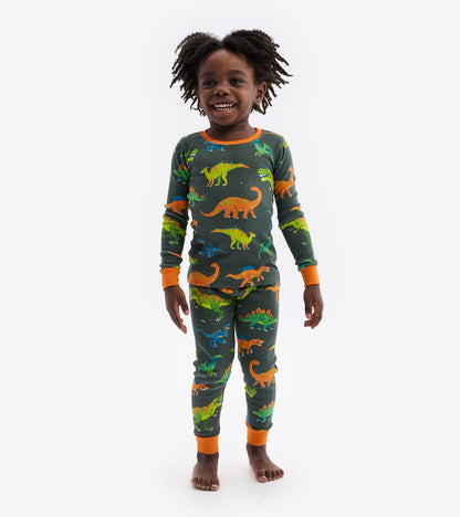 Hatley Colorblock Dino Pajama Set