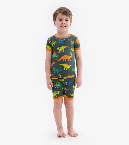 Hatley Colorblock Dino Short Pajama Set