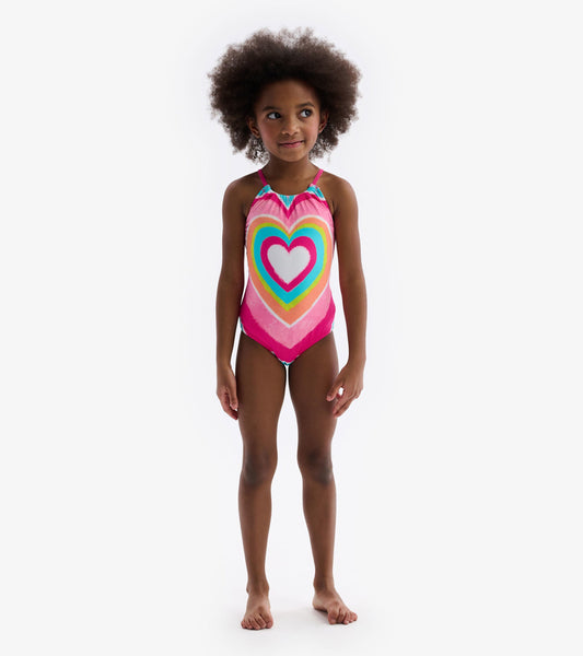 Hatley Psychedelic Heart Gather Front Swimsuit
