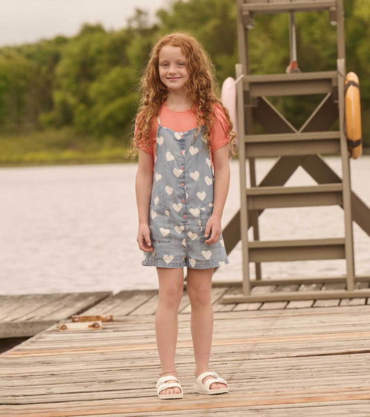 Hatley Girls Hearts Slouchy Overalls