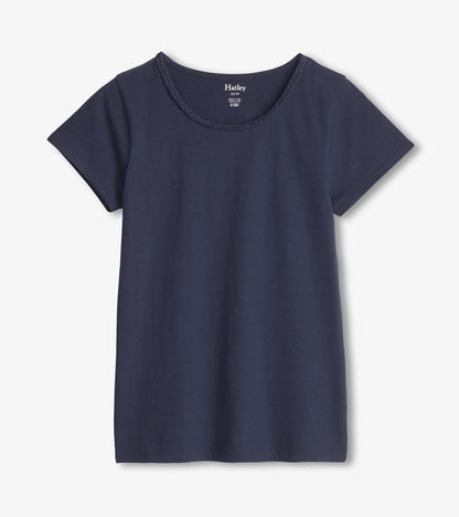 Hatley Braided Neck Tee - Navy