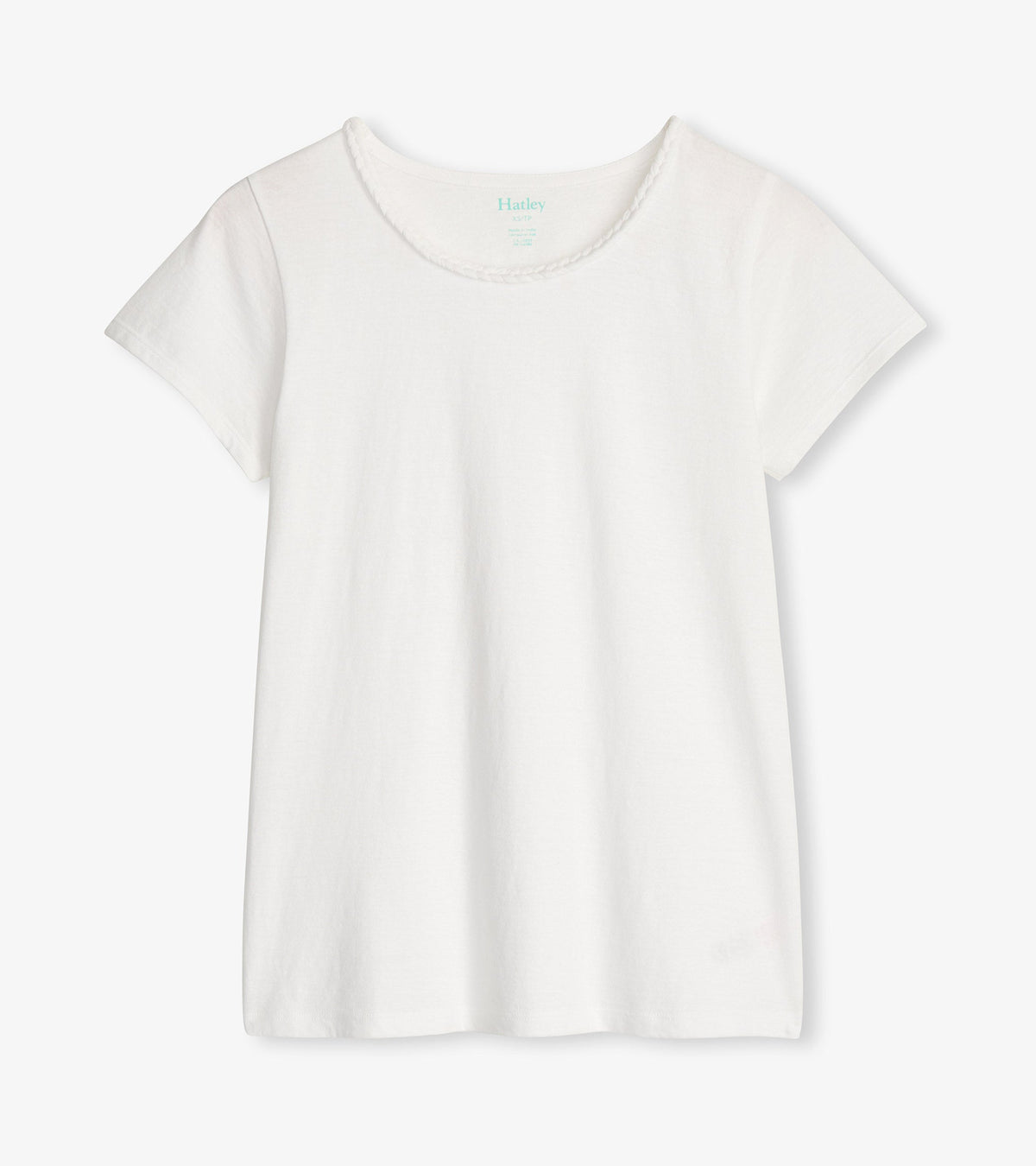 Hatley Braided Neck Tee - White