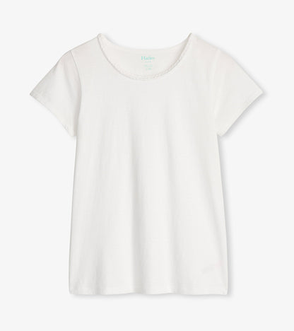 Hatley Braided Neck Tee - White