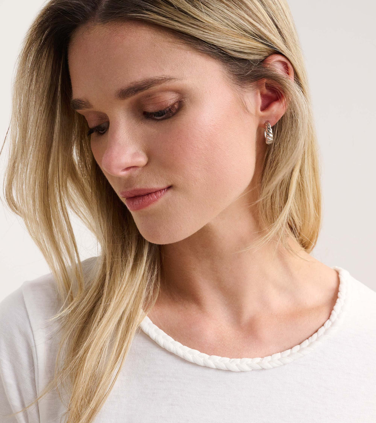 Hatley Braided Neck Tee - White