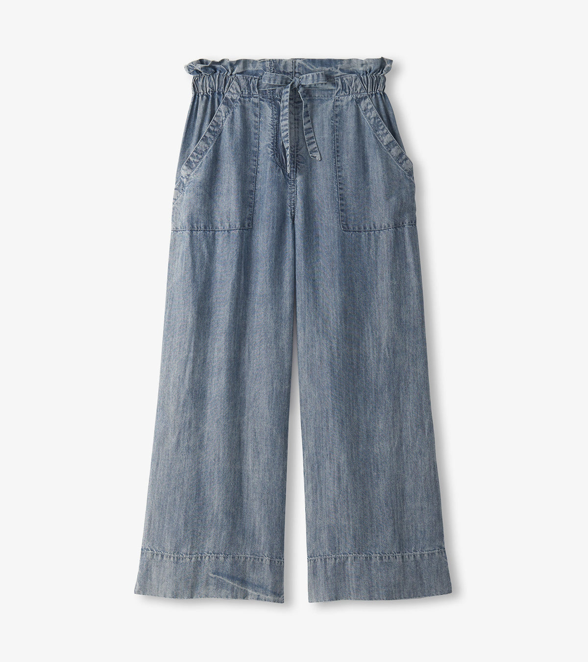 Hatley Tie Front Pants - Blue Acid Wash