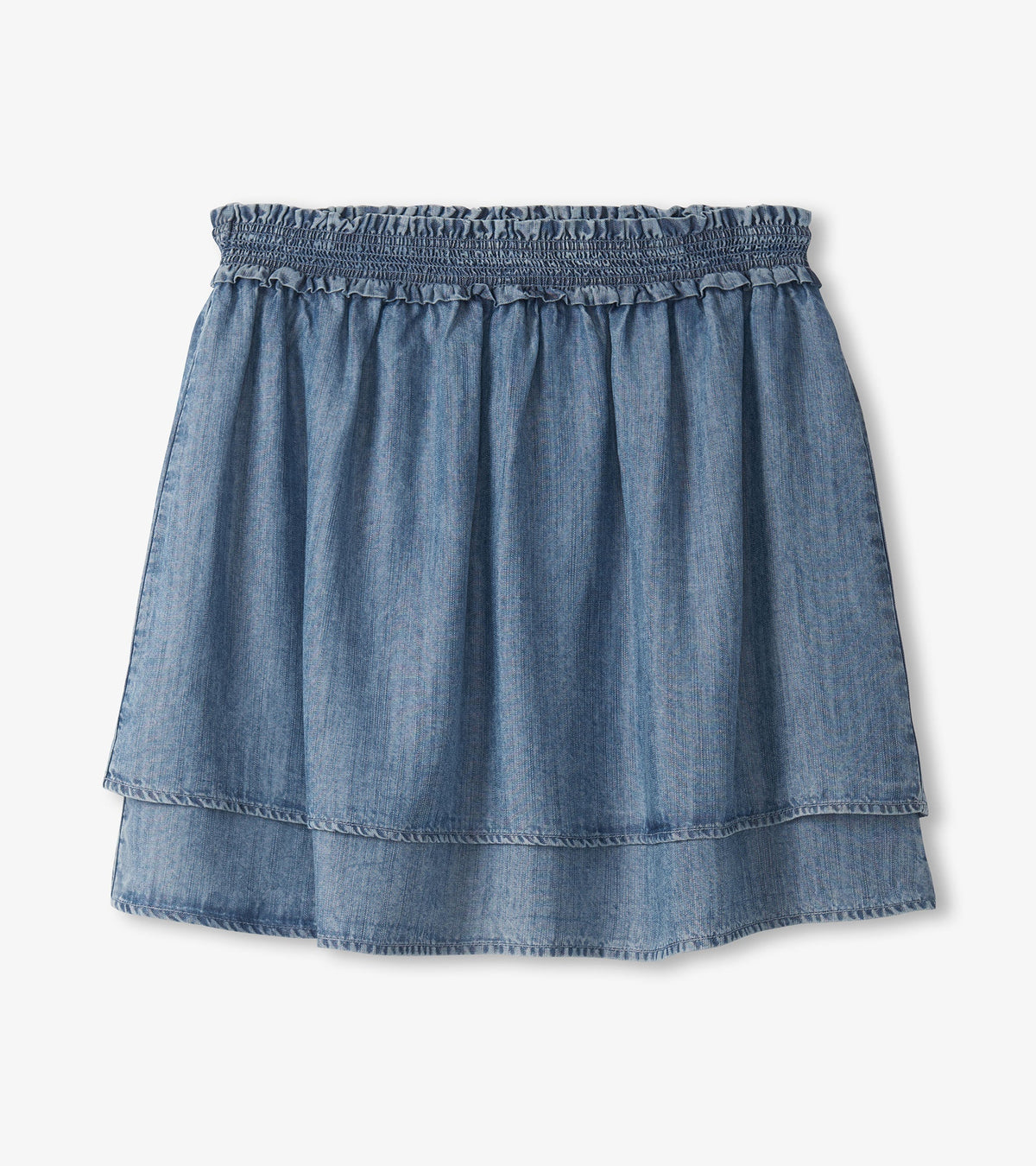 Hatley Layered Smocked Skirt - Blue Acid Wash