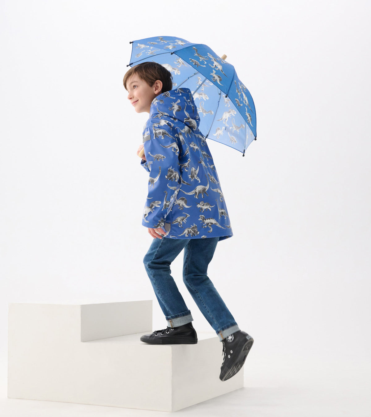 Hatley Boys Dino Extinction Zip-Up Rain Jacket