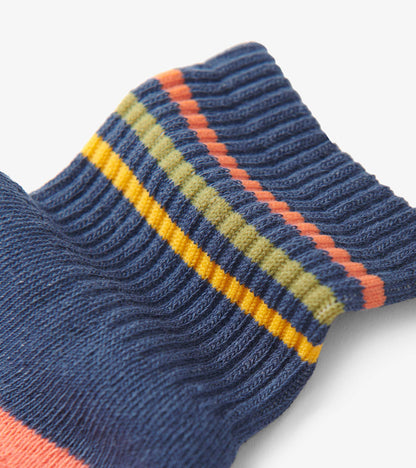 Hatley Boys Striped Blue Crew Socks