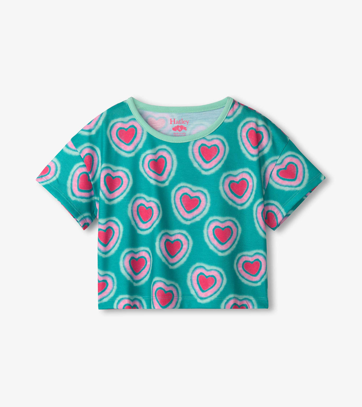 Hatley Girls Glowing Hearts Tee and Shorts Pajama Set