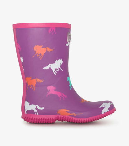 Hatley Girls Leaping Horses Packable Rain Boots