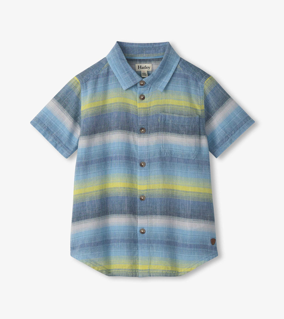 Hatley Boys Lime Green Stripes Button Down Shirt