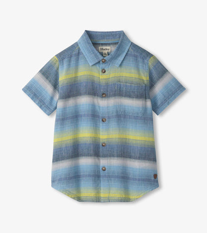 Hatley Boys Lime Green Stripes Button Down Shirt