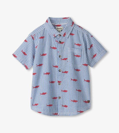 Hatley Boys Shark Silhouette Button Down Shirt