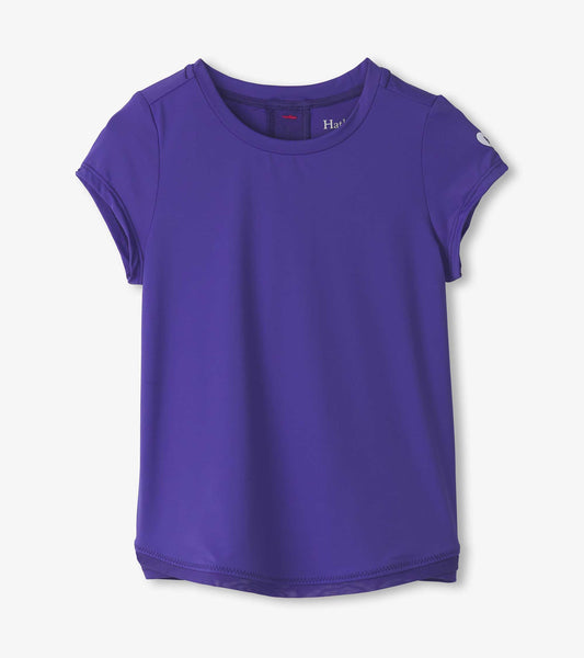 Hatley Girls Purple Mesh Trim T-Shirt