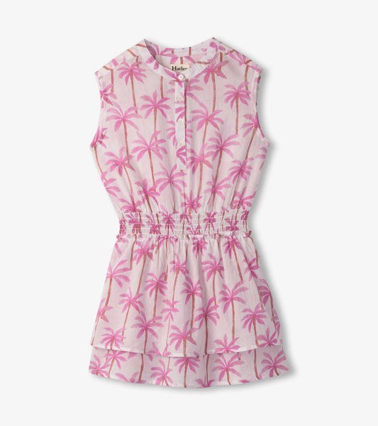 Hatley Girls Palm Trees Smocked Waist Dress