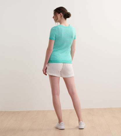Hatley Simone Knit Tee - Teal Stripes