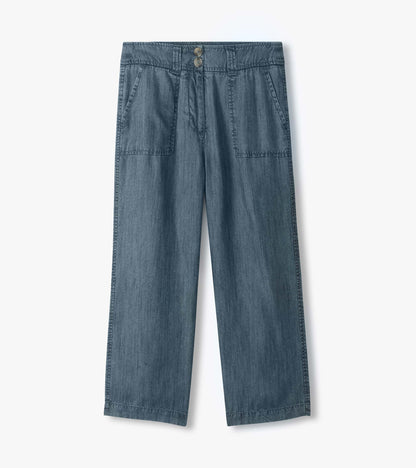 Hatley Sophie Wide Leg Pants - Blue Acid Rinse