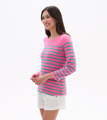 Hatley Button Breton - Watermelon Stripes