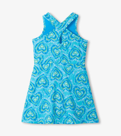 Hatley Girls Blue Candy Hearts Active A-Line Dress