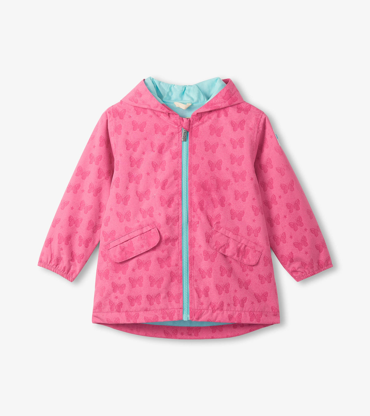 Hatley Girls Color Reveal Butterflies Microfiber Rain Jacket