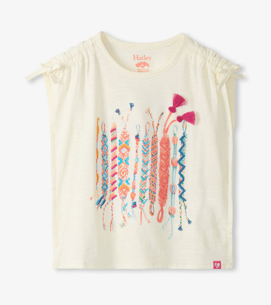 Hatley Girls Friendship Bracelet Cinched Shoulder Top