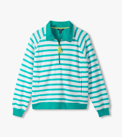 Hatley Mock Neck Pullover - Green Ceramic Stripes