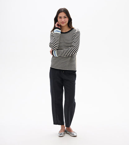Hatley Pointelle Stripe Sweater - Classic Black