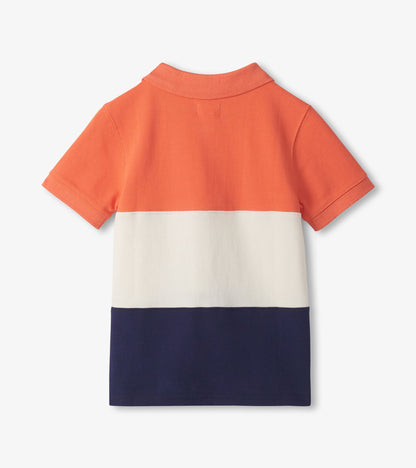 Hatley Boys Flamingo Color Block Polo T-Shirt
