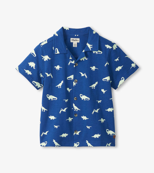 Hatley Boys Glow in the Dark Dinos Jersey Button Down