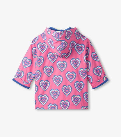 Hatley Girls Color Changing Heart Burst Zip-Up Rain Jacket