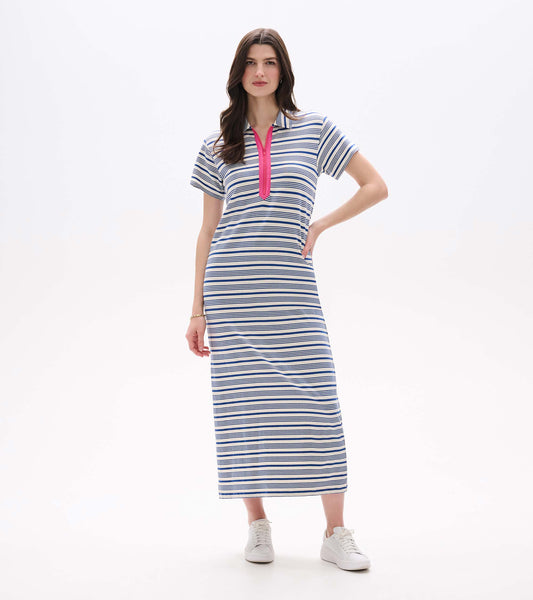 Hatley Contrast Zip Maxi Dress - Limoges Stripes