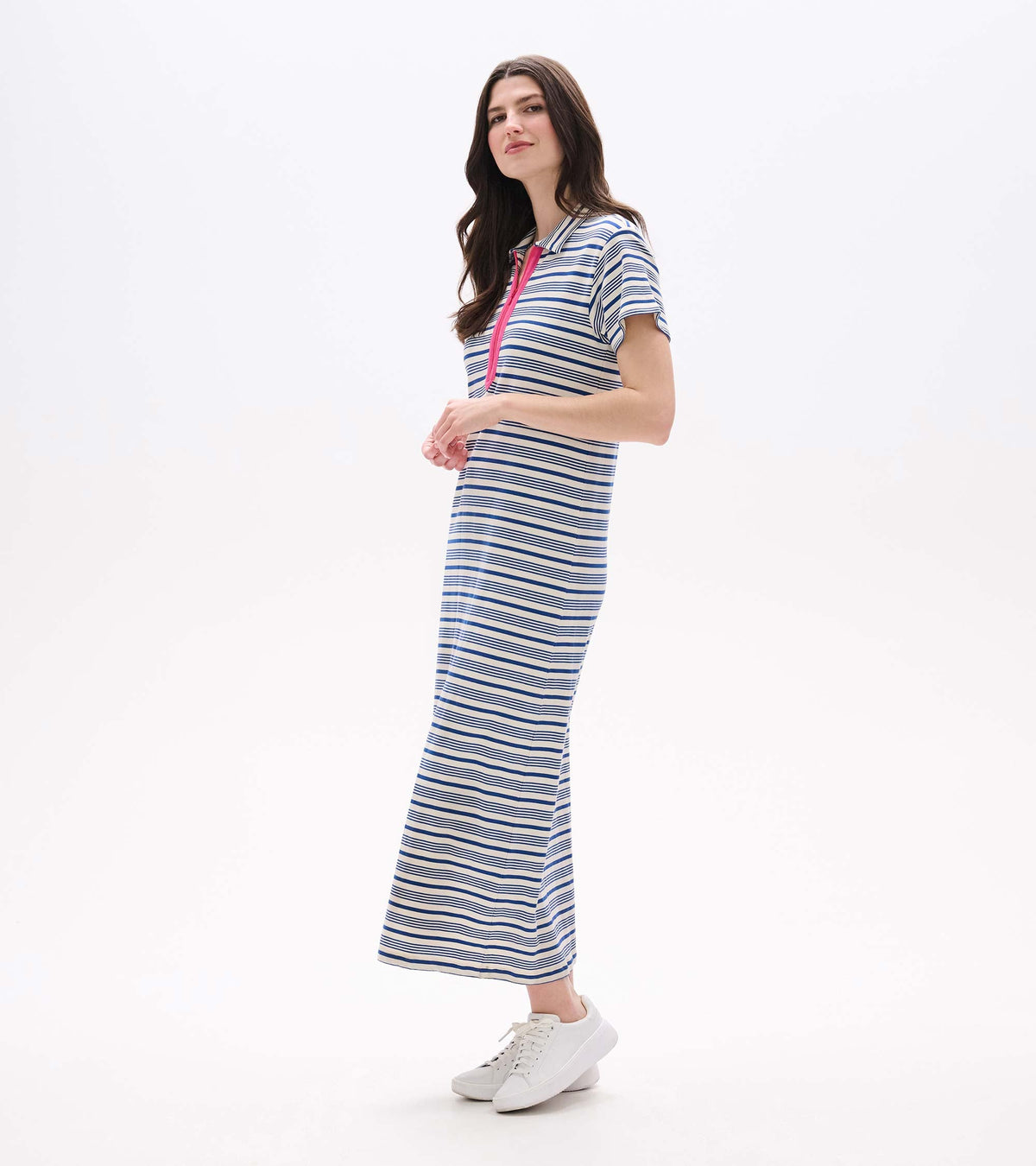 Hatley Contrast Zip Maxi Dress - Limoges Stripes