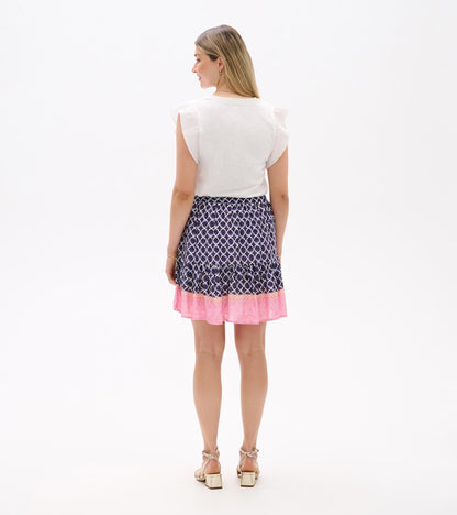 Hatley Flounce Skirt - Navy Medallion