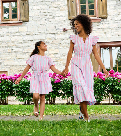 Hatley Girls Neon Chambray Stripes Woven Play Dress