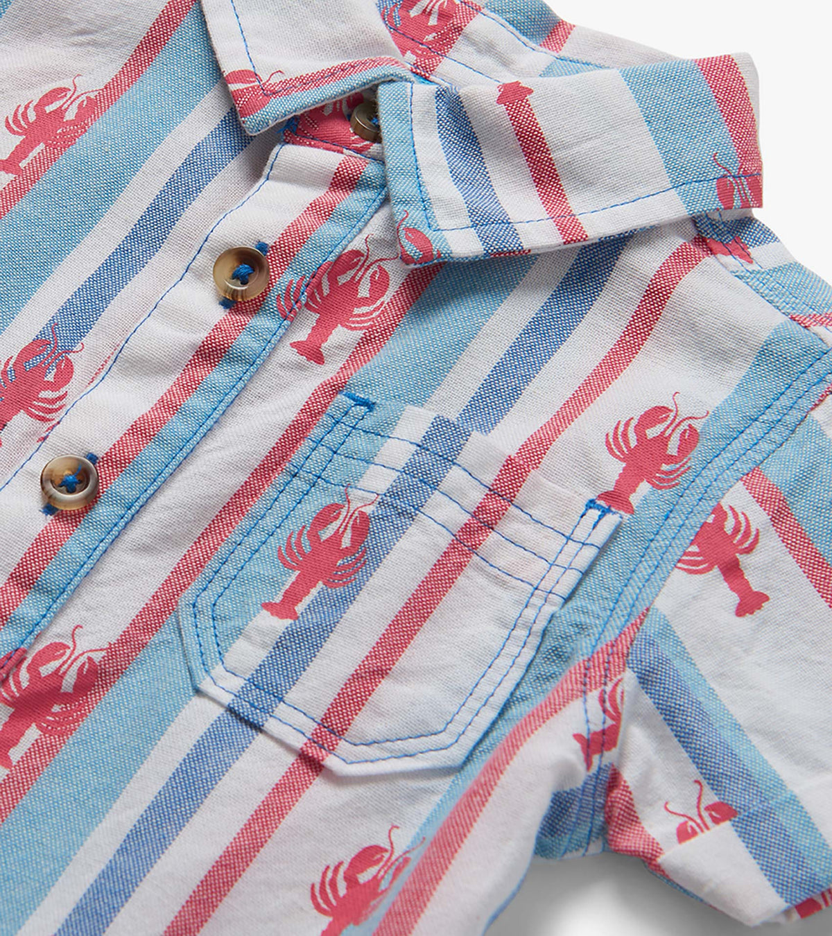 Hatley Baby Boys Preppy Lobsters Woven Romper