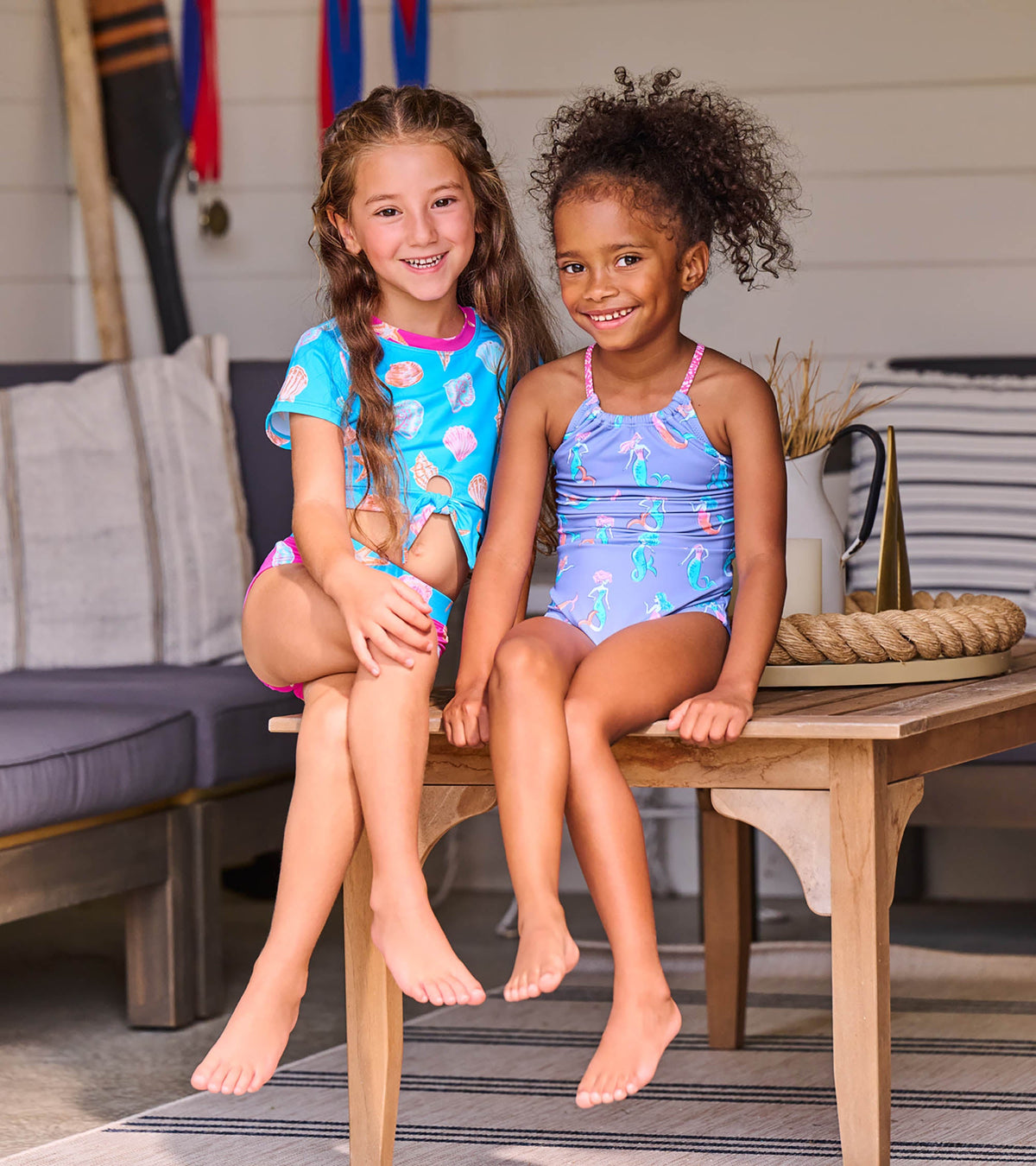 Hatley Girls Sea Shells Tie-Front Two-Piece Swimsuit