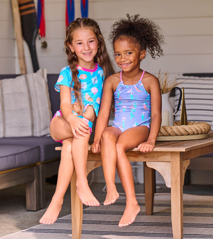 Hatley Girls Sea Shells Tie-Front Two-Piece Swimsuit