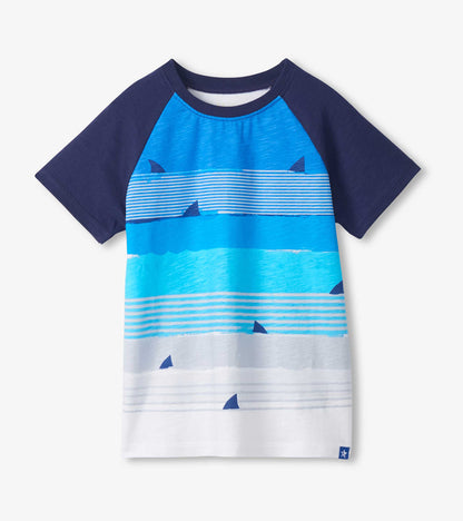 Hatley Boys Fin Stripes Raglan T-Shirt