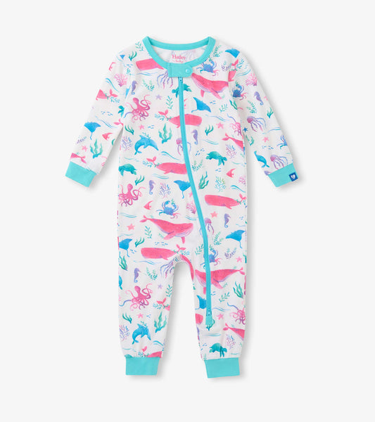Hatley Baby Girls Painted Sealife Bamboo Sleeper